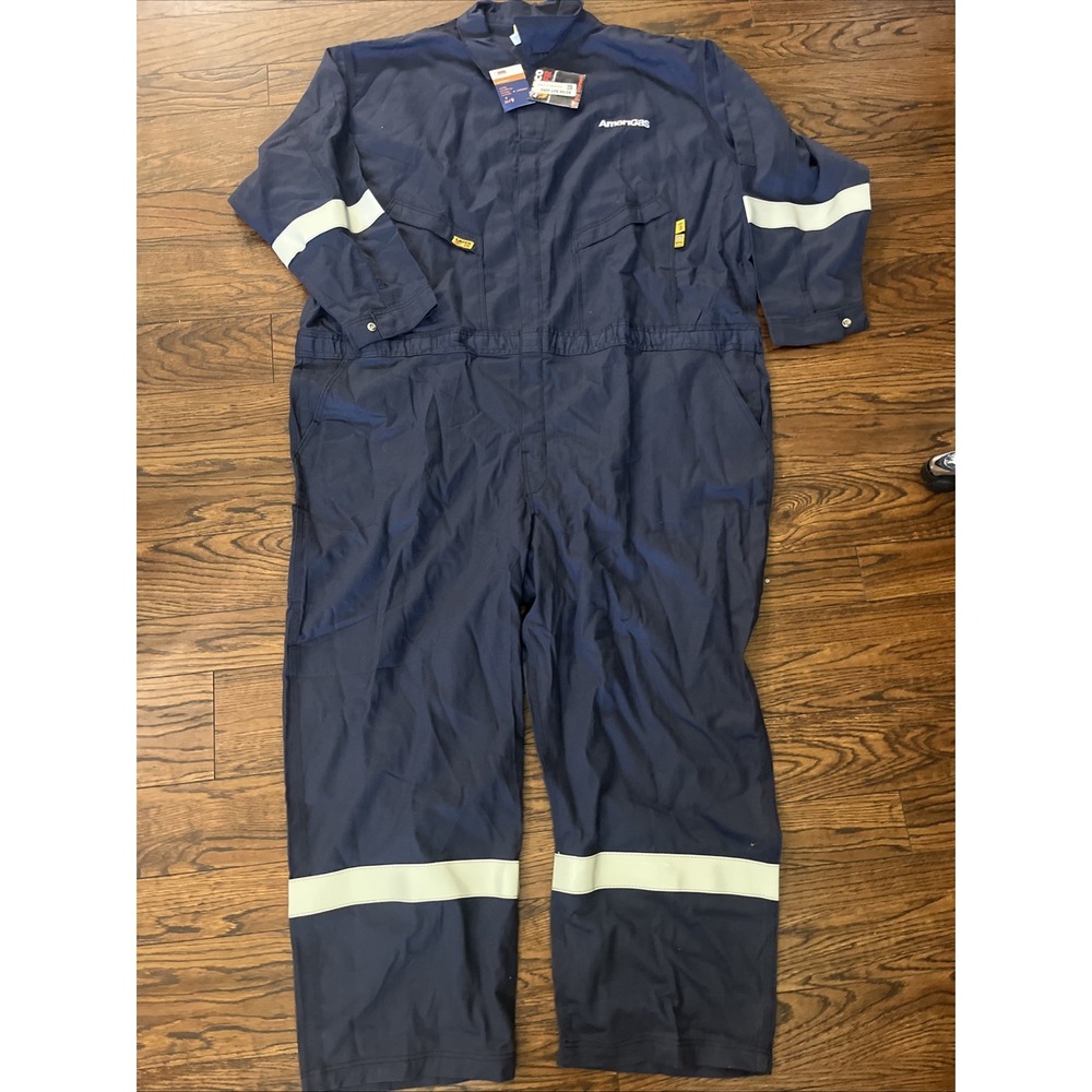 Lapco FR GOCD7NY Coverall Jumpsuit Mens 68 Reg Blue Reflective Zip Up AMERIGAS
